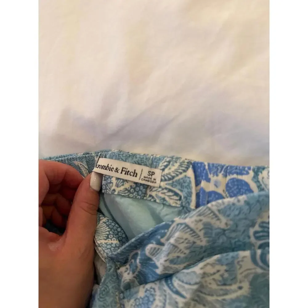 Abercrombie tank and skirt set Blue Floral Ruched flowy Small NWT - Picture 4 of 7